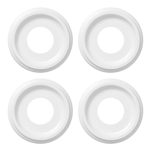 Yarryuter 4er-Pack Weiße Deckenmedaillons Aus Geformtem Nylon für Leuchten und Deckenventilatoren, 10 Außendurchmesser X 4 Innendurchmesser X 1-2/8 Breite (Bis zu 7-1/4) von Yarryuter