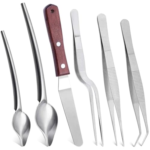 Yarryuter 6 Stück Edelstahl-Küchenzangen, Kochpinzetten, Zeichenlöffel, Spatel für Kulinarisches Food-Styling Yarryuter 6 Stück Edelstahl-Küchenzangen, Kochpinzetten, Zeichenlöffel, Spatel für Kulinarisches Food-Styling von Yarryuter