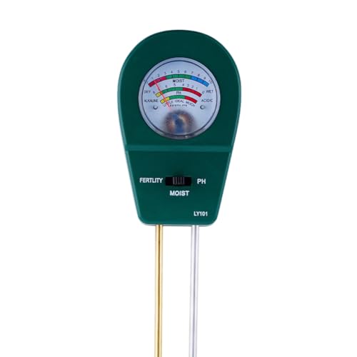 Yarryuter Bodenprüfer Bodenfeuchtigkeitsmesser Boden-PH-Tester Test Bodenfruchtbarkeit Geeignet für Obstgarten Rasen Gewächshaus Pflanzen Grün von Yarryuter