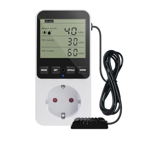 Yarryuter Feuchtigkeitsregler, Temperaturregler Steckdose 230V, Temperaturschalter, Steckdosenthermostat Schalter EU Stecker von Yarryuter