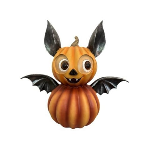 Yarryuter Halloween Gruselige Fledermaus-Kürbis-Ornamente, Kürbisförmige Heimdekoration, Harz, Süße Fledermaus-Dekoration B Yarryuter Halloween Gruselige Fledermaus-Kürbis-Ornamente, Kürbisförmige Heimdekoration, Harz, Süße Fledermaus-Dekoration B von Yarryuter