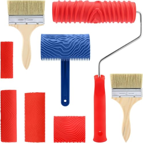 Yarryuter Holzkornfarbe Werkzeug -Set -Texturwalze, Körnerschieber, Pinsel für Wand, Boden, DIY -Raumdekoration Yarryuter Holzkornfarbe Werkzeug -Set -Texturwalze, Körnerschieber, Pinsel für Wand, Boden, DIY -Raumdekoration von Yarryuter