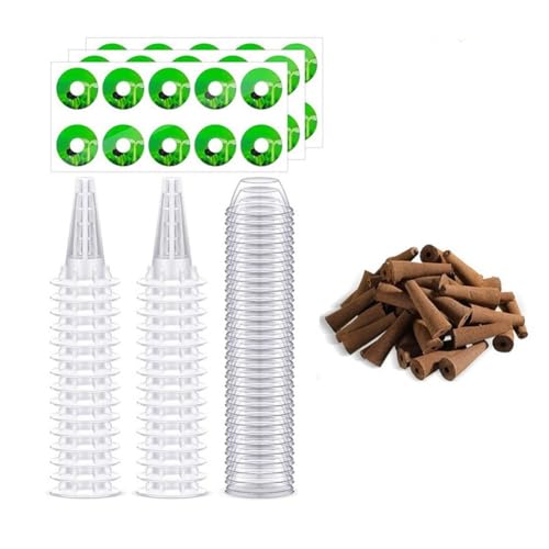 Yarryuter Hydroponisches Gartenzubehör-Pod-Kit, Anzuchtkorb, Transparente Isolierhülle, Pflanzenanzuchtschwamm, Etikett von Yarryuter