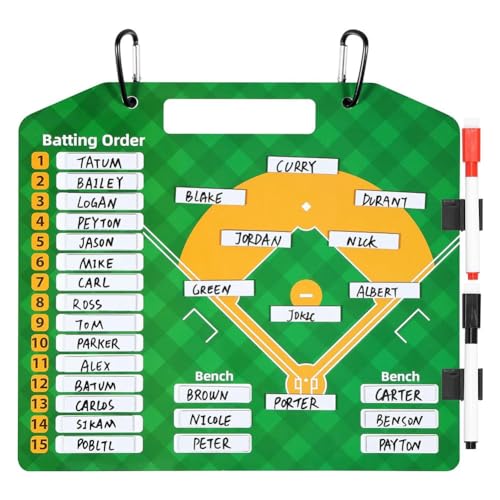 Yarryuter Magnetisches Baseball-Aufstellungsbrett, Dry EraseCoach-Aufstellungsbrett, Wiederverwendbares Softball-Aufstellungsbrett für Baseball-Training von Yarryuter
