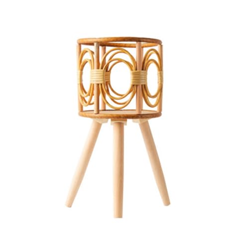 Yarryuter Rattan-Pflanzenständer für Den Innenbereich, Aus Stroh Geflochtene Blumen, Topflappen, mit Beinen, Boden-Pflanzkörbe, Regal, Pflanzenregal, Langlebig von Yarryuter