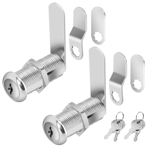 Yarryuter Schrankschlösser mit Schlüsseln, 1-1/2 Lange Nockenschlösser mit Schlüssel, Schrank-Nockenschloss-Set für Schränke, Wohnmobil-Aufbewahrungsschloss, Werkzeugkastenschloss von Yarryuter