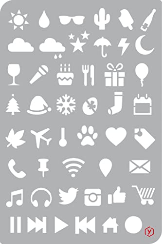 Schablone Vorlage Bullet Journal Icons 18x12cm zeichnen Scrapbooking Diary von Pronty