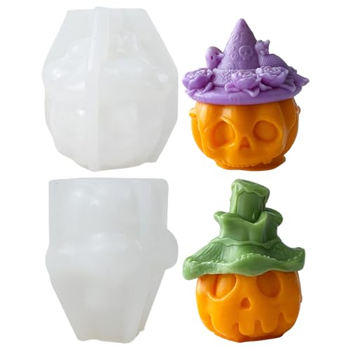 Halloween Silikonform Kürbis,2 Stück Halloween Schädel Kürbis Kerzenformen,Totenkopf Kerzen Formen Silikon,Halloween Epoxidharz Totenkopf Kerzenform,Silikon Kerzen Gießform für Halloween Deko Halloween Silikonform Kürbis,2 Stück Halloween Schädel Kürbis Kerzenformen,Totenkopf Kerzen Formen Silikon,Halloween Epoxidharz Totenkopf Kerzenform,Silikon Kerzen Gießform für Halloween Deko von Yarteim