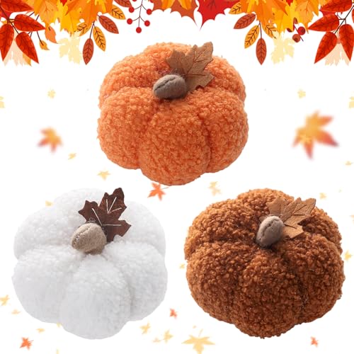 Herbst Kürbis Kissen Kleine, Niedliche 3D Plüsch Kürbis Dekokissen, Herbstdeko Kürbispuppen, Herbst Pumpkin Ornamente, Halloween Deko Aesthetic Kürbisse Plüsch Spielzeug für Fotografie Requisite Herbst Kürbis Kissen Kleine, Niedliche 3D Plüsch Kürbis Dekokissen, Herbstdeko Kürbispuppen, Herbst Pumpkin Ornamente, Halloween Deko Aesthetic Kürbisse Plüsch Spielzeug für Fotografie Requisite von Yarteim