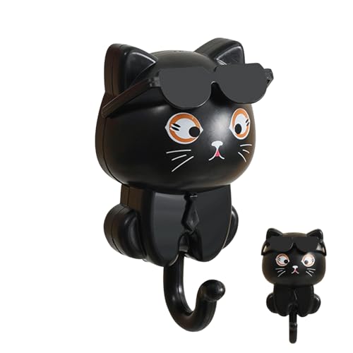 Katze Haken Selbstklebend Wandhaken, Sonnenbrille Katze Schlüsselhaken, Kreativer Wasserfest Cartoon Katzenhaken, Robuste Süße Wand Dekorative Haken, Ohne Bohren Mehrzweckhaken für Robe, Mantel, Hüte Katze Haken Selbstklebend Wandhaken, Sonnenbrille Katze Schlüsselhaken, Kreativer Wasserfest Cartoon Katzenhaken, Robuste Süße Wand Dekorative Haken, Ohne Bohren Mehrzweckhaken für Robe, Mantel, Hüte von Yarteim