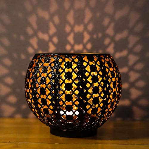 Marokkanisch Stil Dekorative Laternen Metall Teelicht, Orientalische Laterne Kerzenhalter, Metalllaterne Ramadan Dekoration Windlicht für innen und außen, Hochzeiten, Eid Mubarak von Yarteim