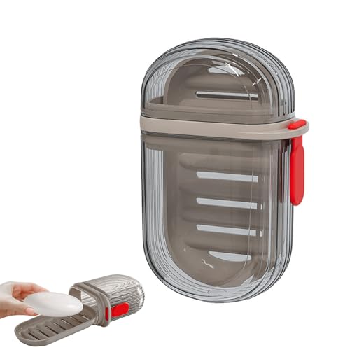 Seifendose Reise, Tragbar Seifenhalter mit Deckel, Kunststoff Seifenbox, Wasserdicht und Auslaufsicher Seifenschale, Duschseifenkiste mit Praktischem Griff, Perfekt für Badezimmer, Ausflüge und Reisen von Yarteim