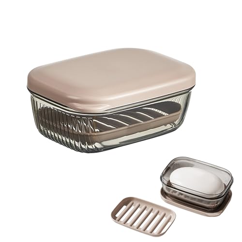 Seifenschale mit Deckel,Seifendose Seifenhalter mit Abtropfschale,Kunststoff Seifenkiste,Reise Seifenbehälter,Festes Shampoo Aufbewahrung, Wasserdicht Seifenbox,Seifenablage für Badezimmer Waschbecken von Yarteim