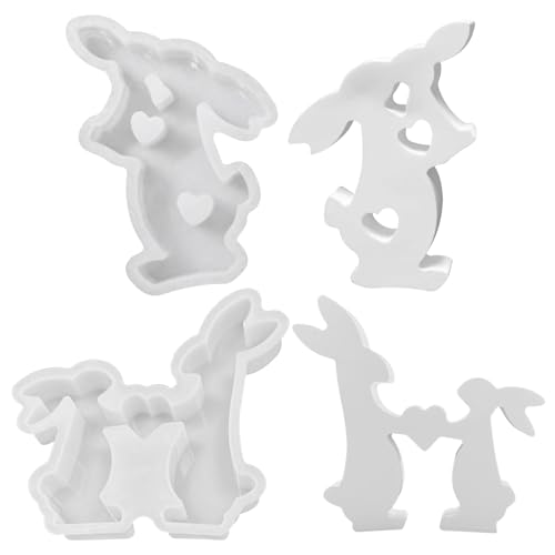 Silikonform Hase, Ostern Kaninchen Silikonformen Gießformen, 3D Kaninchen Gießformen Silikon, DIY Kaninchen Gießform Silikonform Ostern, Hasenform Epoxidharz Formen für Ostern, Ostergeschenke von Yarteim