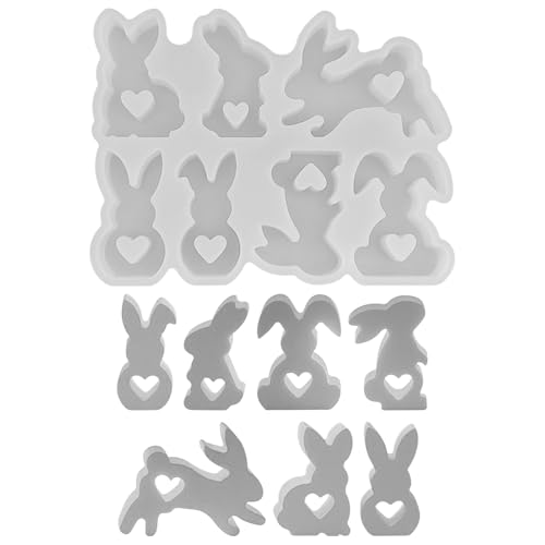 Silikonform Ostern, 7PCS Mini Kaninchen Ostern Silikonformen Gießformen Silikonform Hase Gießform Ostern Gießformen Silikon Hase Giessform Silikon Osterhase Gips Zum Gießen für Kerzen von Yarteim