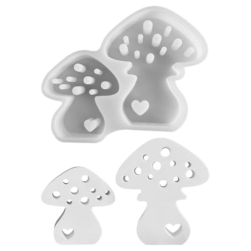 Silikonformen Gießformen Pilzform, 3D Silikonform Pilzform mit Liebe, Silikonform Weihnachten Gießformen Silikon Gießform Stern Gips Zum Gießen Giessformen Silikon Gießform Kerzenhalter von Yarteim