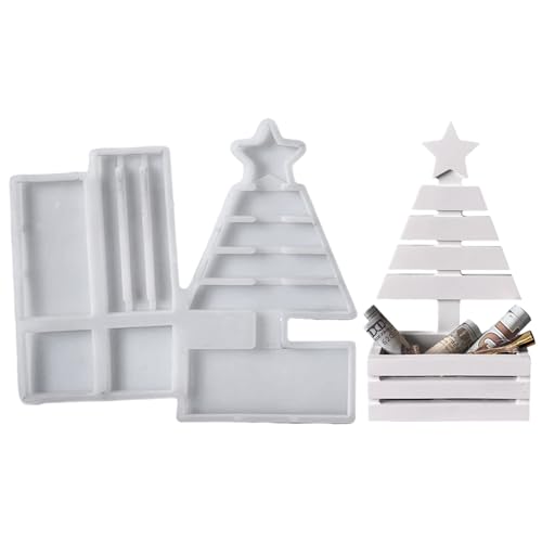 Silikonformen Gießformen Weihnachten, 3D Silikonform Geldgeschenk Silikonform Weihnachten Weihnachtsbaum Gips zum Gießen Gießformen Silikon Weihnachten Gießform Tannenbaum für DIY Aufbewahrungskorb von Yarteim
