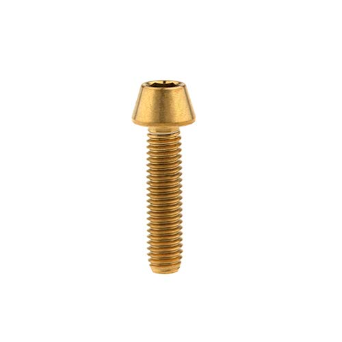 Yaruijia Titan-Bolzen M6 x 10 15 16 18 20 25 30 35 40 45 50 55 60 mm Kegelkopf Innensechskantschrauben Gr5 (M6 x 20 mm, Gold) von Yaruijia