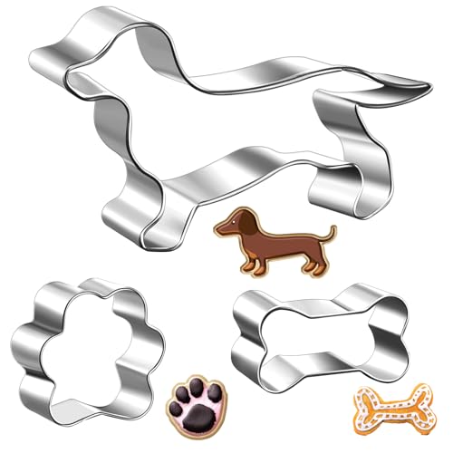 Yaryang 3er Set Hund Keksausstecher Ausstechformen aus Edelstahl Dackel Geschenke Hund Ausstecher zum Backen für Hunde Kekse oder Leckerlis Hundekekse Deko(Dackel, Hundekrallen, Knochen) Yaryang 3er Set Hund Keksausstecher Ausstechformen aus Edelstahl Dackel Geschenke Hund Ausstecher zum Backen für Hunde Kekse oder Leckerlis Hundekekse Deko(Dackel, Hundekrallen, Knochen) von Yaryang
