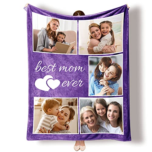 Yasion Personalisierte Decke Fotodecke Decke Mit Foto Beste Freundin Geschenke Personalisiert Geschenkg FüR Freundin MäNner Freundin Tochter Decke Mit äRmeln-YS711-5*Photos-4 von Yasion