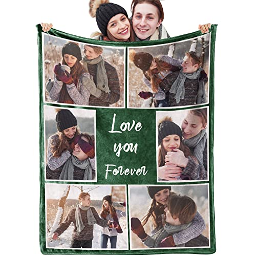 Yasion Personalisierte Decke Fotodecke Decke Mit Foto Beste Freundin Geschenke Personalisiert Geschenkg FüR Freundin MäNner Freundin Tochter Decke Mit äRmeln-YS713-6*Photos-1 von Yasion