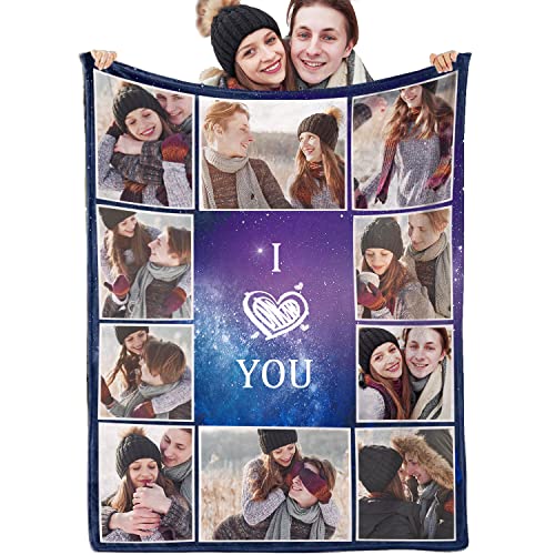 Yasion Personalisierte Decke Fotodecke Decke Mit Foto Beste Freundin Geschenke Personalisiert Geschenkg FüR Freundin MäNner Freundin Tochter Decke Mit äRmeln-YS741-10*Photos-1 von Yasion