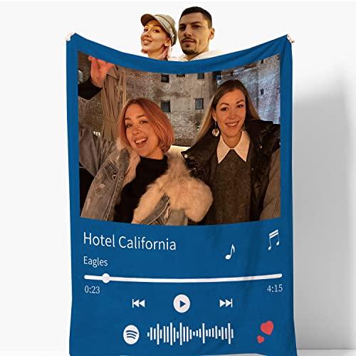 Yasion Personalisierte Decke Fotodecke Decke Mit Foto Beste Freundin Geschenke Personalisiert Geschenkg FüR Freundin MäNner Freundin Tochter Decke Mit äRmeln-YS742-Spotify-1 von Yasion