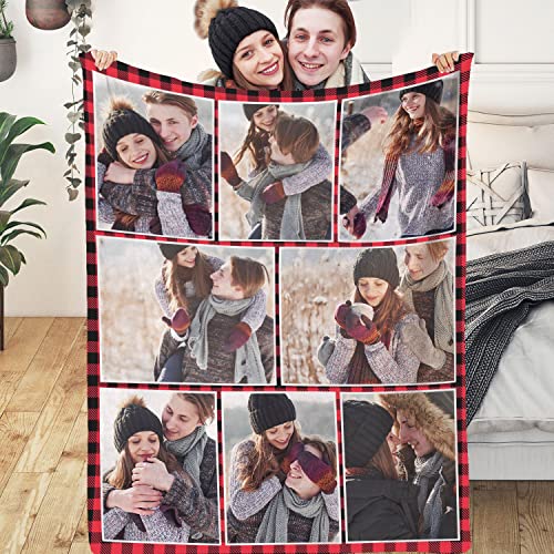 Yasion Personalisierte Decke mit Foto, Personalisierte Decke mit Bild für Familie Mama Papa Baby Paare, Personalisierte Decke-YS589-8*Photo von Yasion