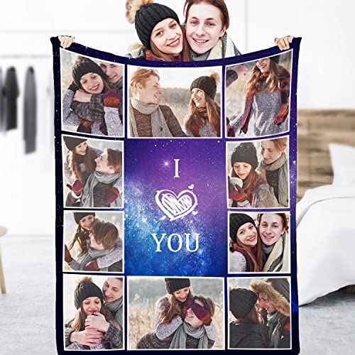 Yasion Personalisierte Decke mit Foto, Personalisierte Decke mit Bild für Familie Mama Papa Baby Paare, Personalisierte Decke-YS591-10*Photo von Yasion