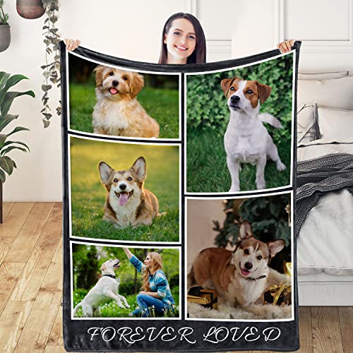 Yasion Personalisierte Decke mit Foto Text Personalisierte Flanell Collage Decke Launch Decken für Familie Weihnachten Geburtstag Geschenk Valentinstag-YS595-5*Photos-1 von Yasion