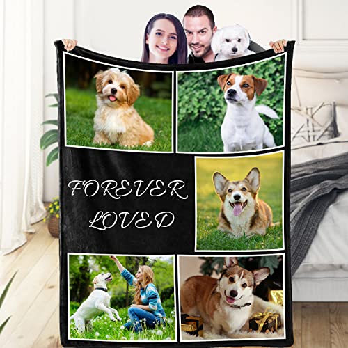 Yasion Personalisierte Decke mit Foto Text Personalisierte Flanell Collage Decke Launch Decken für Familie Weihnachten Geburtstag Geschenk Valentinstag-YS596-5*Photos-2 von Yasion