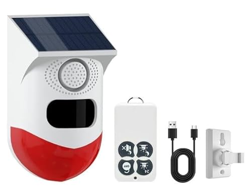 Yasorn Bewegungsmelder Alarm, Bewegungssensor Aussen mit Fernbedienung, 120 dB Infrarot Sensor Reichweite 12m/110° und IP67 Wasserdicht, Alarmanlage für Garage, Bauernhof, Garten, Innen von Yasorn