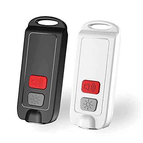 eMylo 130dB Persönlicher Sicherheitsalarm, Wiederaufladbarer Selbstverteidigungsalarm Schlüsselbund Notfall-LED-Taschenlampe für Frauen, ältere Menschen, Kinder (2er Pack) von Yasorn