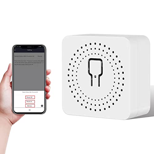 eMylo Mini Smart Wifi Lichtschalter DIY Remote-Relais-Modul 16A, gesteuert durch Smart Life/Tuya App, Elektrizitätsstatistiken, kompatibel mit Alexa Echo und Google Home, unterstützt 1 Weg oder 2 Wege von Yasorn