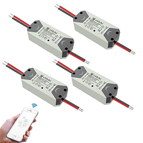 eMylo WLAN Schalter Universal Smart WiFi Lichtschalter Relaismodul Schalter Fernbedienung Timer Sprachsteuerung mit Alexa Echo, Google Assistant DIY Smart Home Unterstützung Android IOS APP 4 Stücke eMylo WLAN Schalter Universal Smart WiFi Lichtschalter Relaismodul Schalter Fernbedienung Timer Sprachsteuerung mit Alexa Echo, Google Assistant DIY Smart Home Unterstützung Android IOS APP 4 Stücke von Yasorn