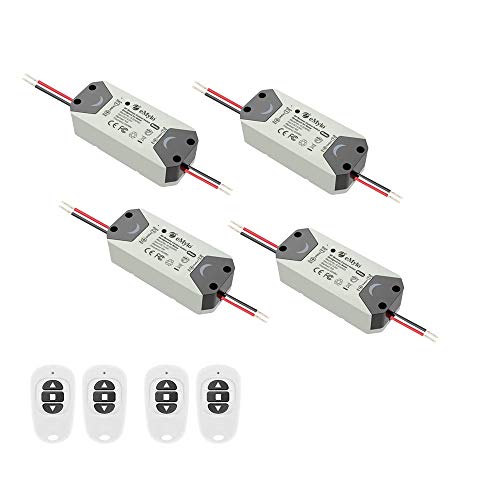 eMylo Smart Wireless RF Motor Controller Schalter RF Relaismodul DC 12V Motor Fernsteuerungsschalter 5V-24V 433Mhz für Rolltor/elektrische Vorhänge/Wasserpumpe Steuermotor vorwärts/rückwärts 4 Pack von Yasorn