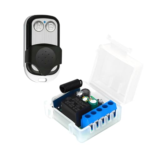 eMylo Drahtloser Fernbedienungsschalter 220V 230V Schalter, Lampenschalter-Set, Einweg-Relaisschalter, 433Mhz drahtloser Fernbedienungsschalter, Schalter mit Sender, weißes Schalter-Set von Yasorn