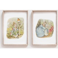 Peter Rabbit Kinderzimmer Wandbild , 2Er-Set Drucke Oder Leinwand Kunst, Beatrix Potter Märchenbuch Babyparty Thema Geschenk | Pr-001 von YassisPlace