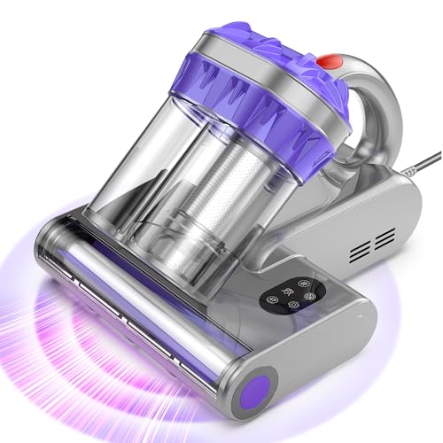 Yassol Milbensauger, Milbenstaubsauger mit UV-Licht & Heißluft für Matratzen, 16Kpa Saugkraft/99,9% Allergen-Entfernung/550W Doppeltasse Handstaubsauger für Matratzen, Sofa, Teppiche, Kinderbett von Yassol