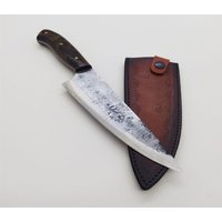 Geschmiedeter Stahl Küchenmesser, Handgeschmiedetes Stahlmesser, Kohlenstoffstahl Personalisiertes Kochmesser, Graviertes Messer, Geschenk Für Männer von YataganKnifeStore