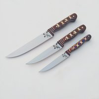Handgefertigtes Werzalit-Griff-Gemüsemesser-Set, 3-Teiliges Küchenmesserset, Kochmesser, Personalisierte Messer, Graviertes Messer Für Geschenk von YataganKnifeStore