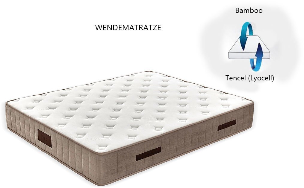 Taschenfederkernmatratze Majestät Premium Tencel® Bamboo, Yatas Bedding, 30 cm hoch, temperaturregulierende Matratze, in 90x200 cm und weiteren Größen von Yatas Bedding