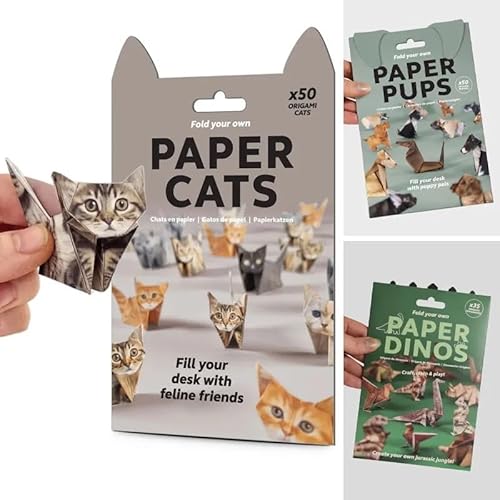 DIY Katzen & Hundecamp Kit - 3D Origami Modell für Anfänger, Vorgeschnittenes Papierbasteln für Erwachsene & Kinder, Klebefrei.(3 PCS) von Yately