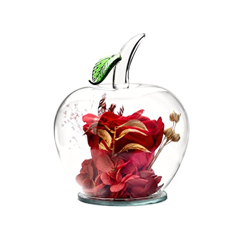 Handgemachte konservierte Blumen Rose Dekor mit Apfelförmigem Glas Verliebte, Heiligabend, Valentinstag, Muttertag, Geburtstag, Hochzeitstag von Yatihugy