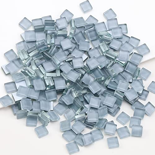 Yatinkim Bulk Glas Mosaikfliesen Kristall Glasmosaikfliesen Basteln Supplies für DIY Fotorahmen Schmucksteine Glasstücke Untersetzer Heim Dekorationen Grau 160g von Yatinkim