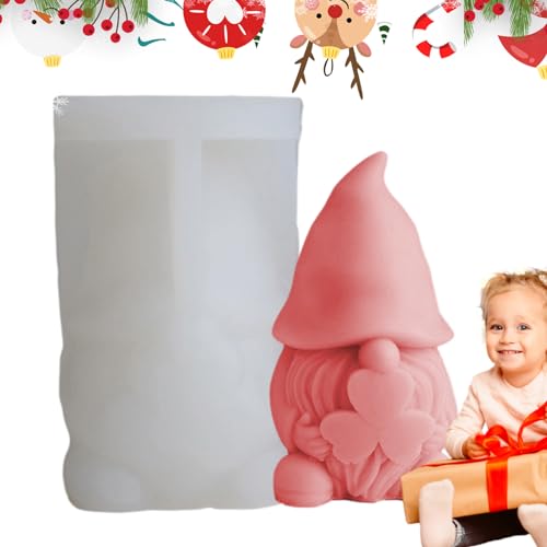 Yatlouba 3D Wichtel Silikonformen Zwerg Kerze Formen Seifenform Weihnachten DIY Fondant Formen Schokoladenform Gießformen, Kerzenform für selbstgemachte handgemachte Kerzen, Heimdekorationen von Yatlouba