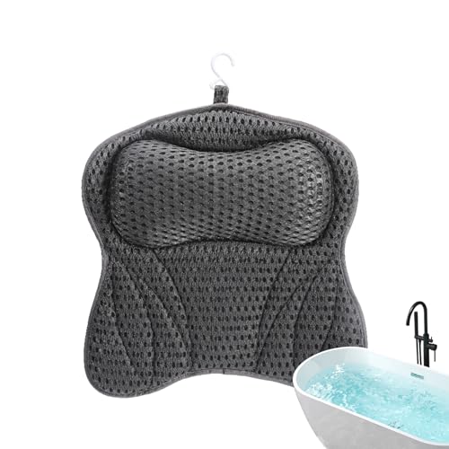 Badewannenkissen für die Badewanne, Rutschfestes, ergonomisches Badewannenkissen, Nackenkissen mit 6 Saugnäpfen, Stabiles Wannenzubehör, bequemes Badewannenkissen zur Unterstützung von Yatlouba