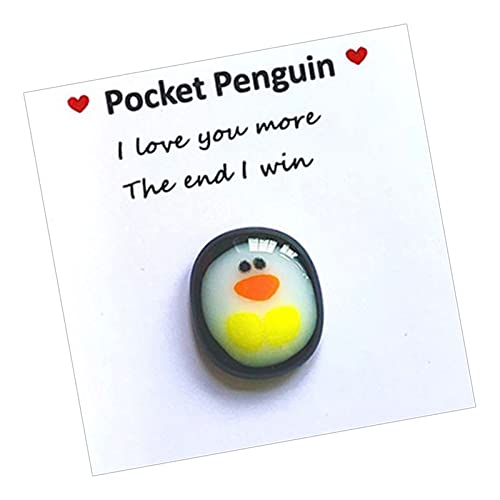 Yatlouba Eine kleine Taschen-Pinguin-Umarmung | Briefkasten Glas Souvenir,Niedliche Tierverzierung mit Grußkarten, Pinguin-Geschenkdekoration, herzerwärmende Geschenke von Yatlouba