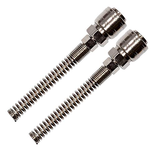 Druckluft Schnell-Kupplung 2 Stück 1/4' Einstecknippel Schlauchanschluss mit Knickschutz Innen-Ø 5-6mm, Aussen-Ø 8-10mm, Ausführung:Kupplung Female Ø5x8mm von YATO