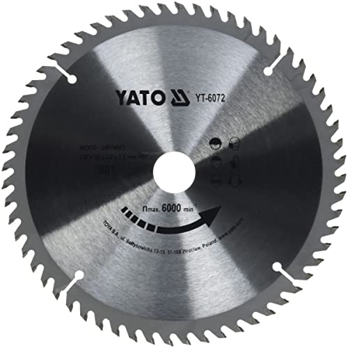 Yato professionelles TCT Kreissägeblatt 250 mm, 60 Zähne 30 Bohrung (YT-6072) von YATO